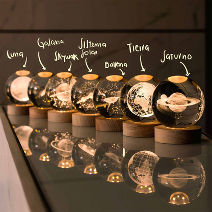 Lámpara Esferas de Cristal 3D