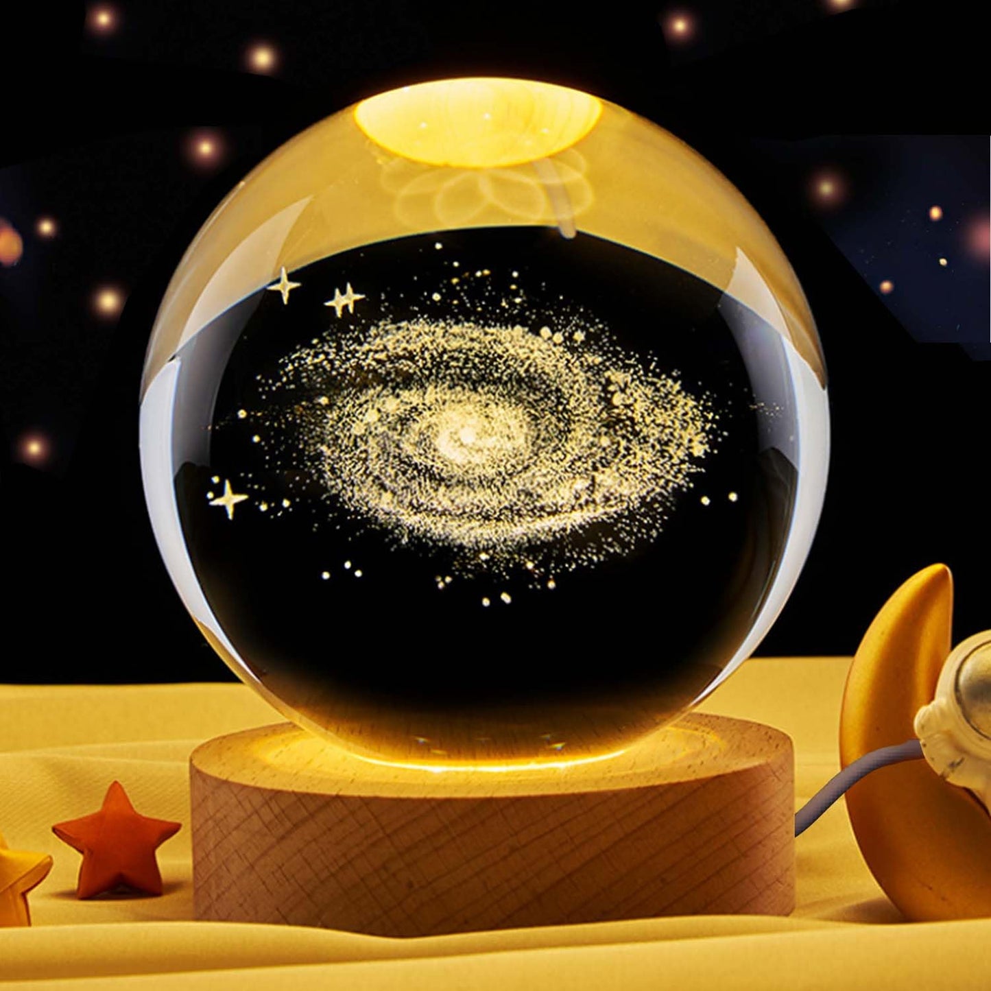 Lámpara Esferas de Cristal 3D